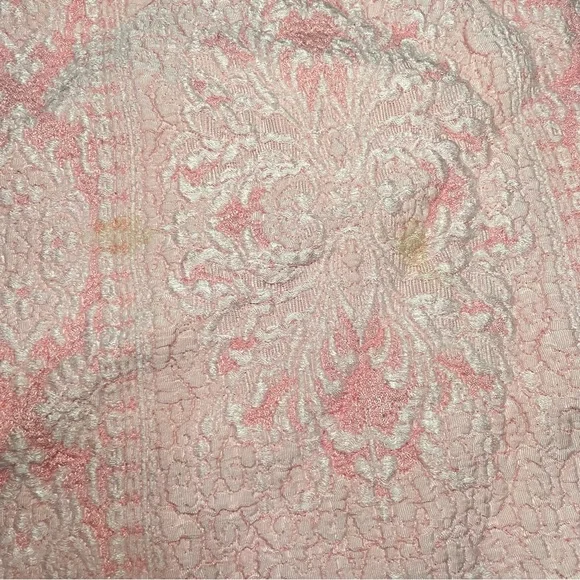 Sears Bellissimo 1960's Pink Brocade Bedspread Made In Italy FULL/Queen 69X88 - Picture 10 of 10